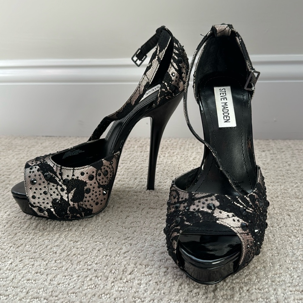 steve madden hadley lace heels size 6.5
